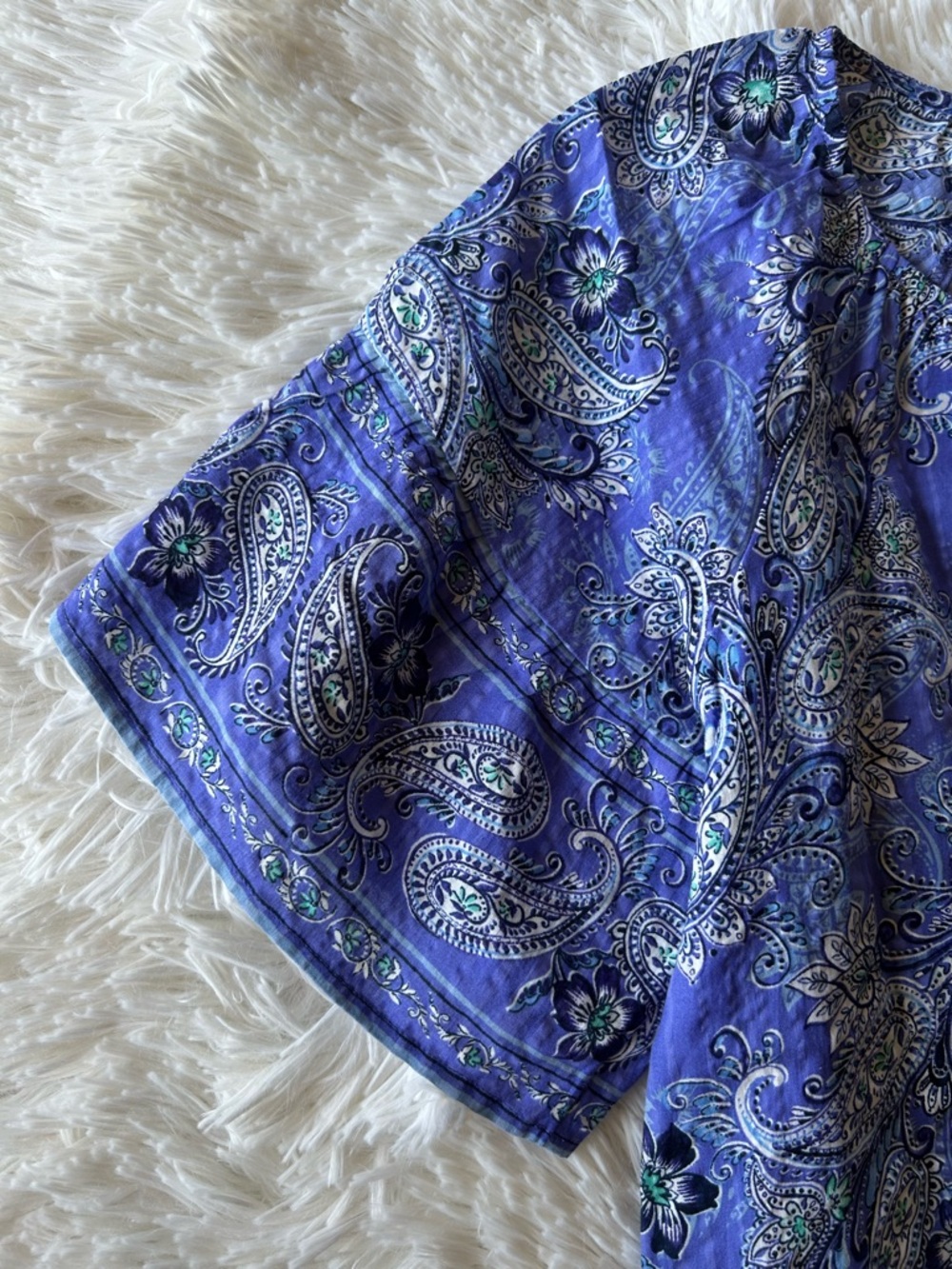 J. Jill | Paisley Short Sleeve Blouse - Picture 5 of 6